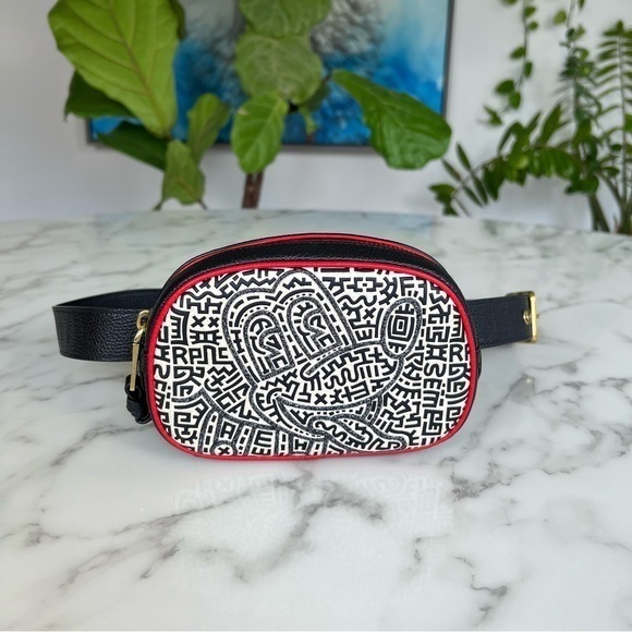 COACH Disney Mickey Mouse Keith Haring Badge Camera Leather Belt Bag SAMPLE 4887 - Picture 1 of 13
